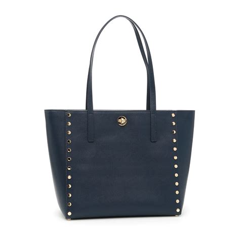 sac bleu marine michael kors|michael kors leather tote.